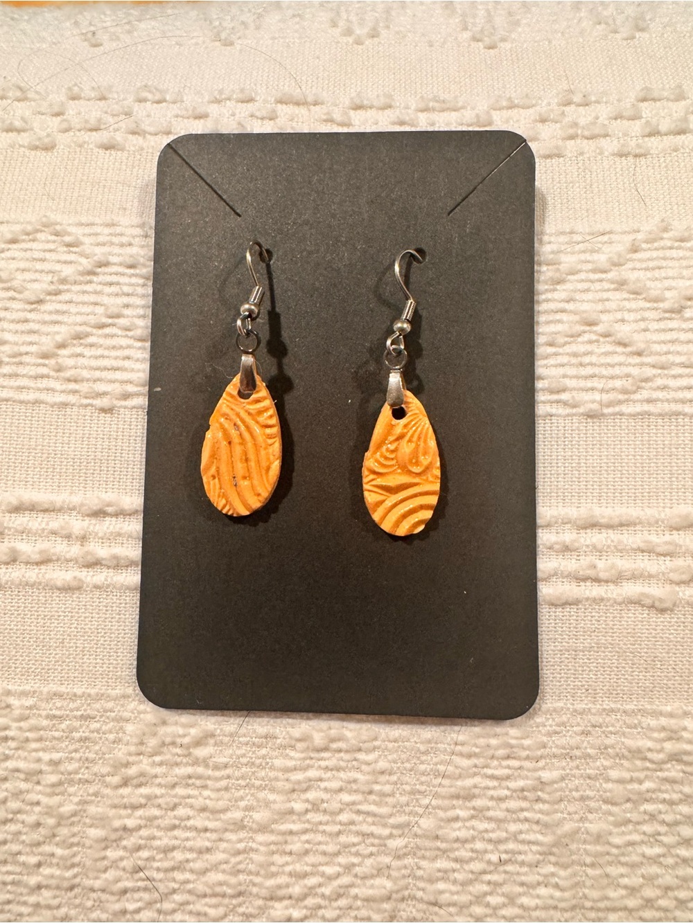 Handcrafted golden Teardrop Dangle Earrings